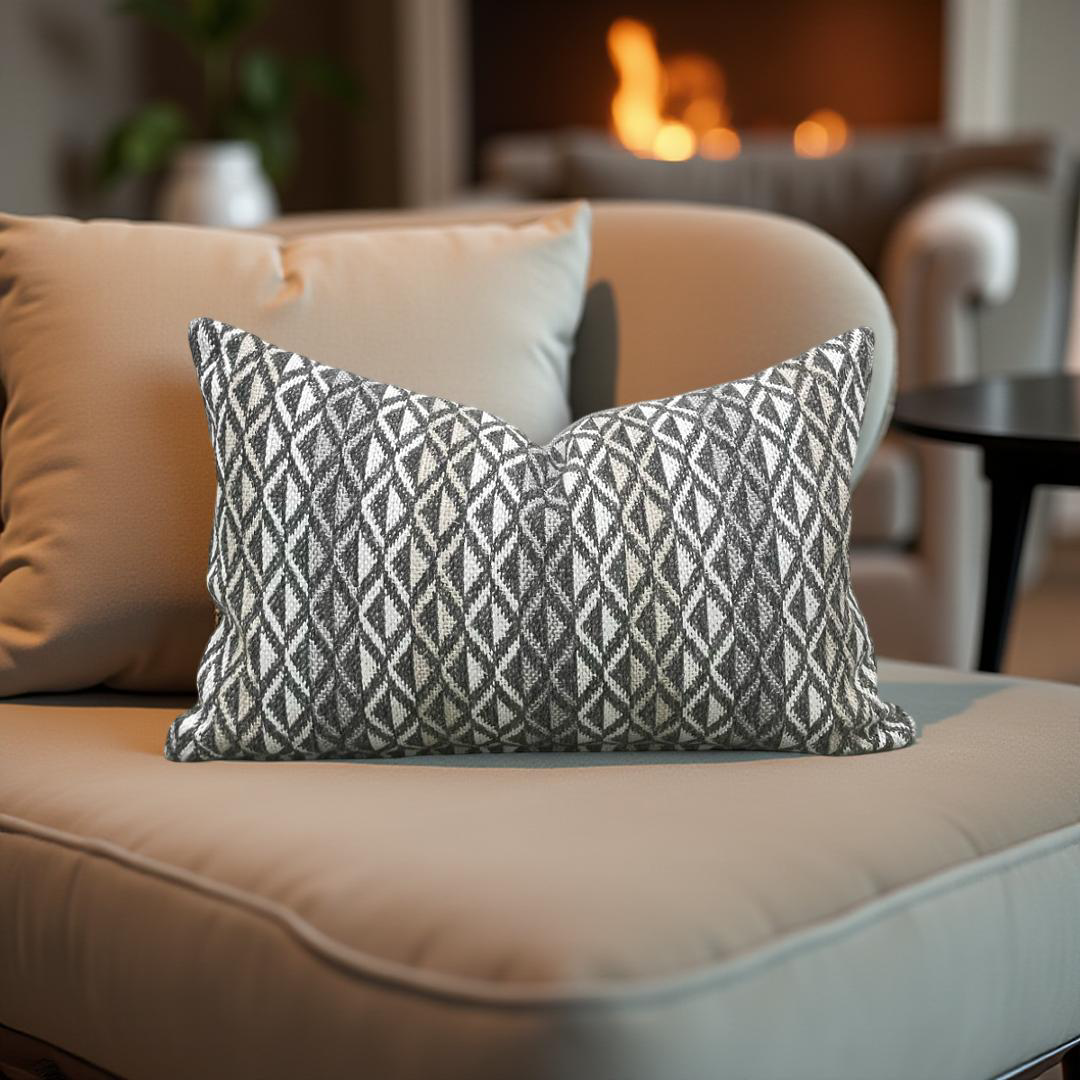 Marissa Granite 12X18" Knife Edge Decorative Lumbar Pillow