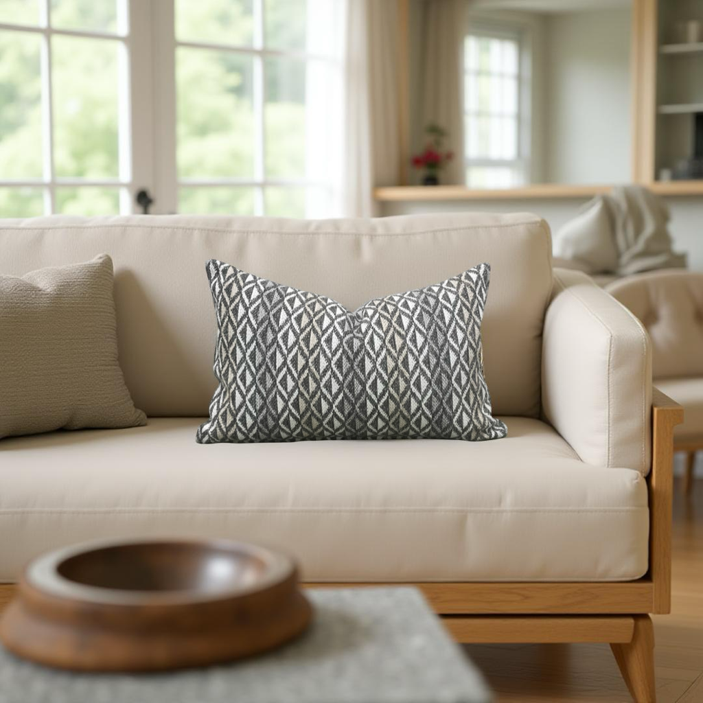 Marissa Granite 12X18" Knife Edge Decorative Lumbar Pillow