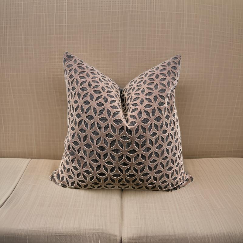 Merletto Oyster 22x22" Raised Velvet Knife Edge Decorative Pillow