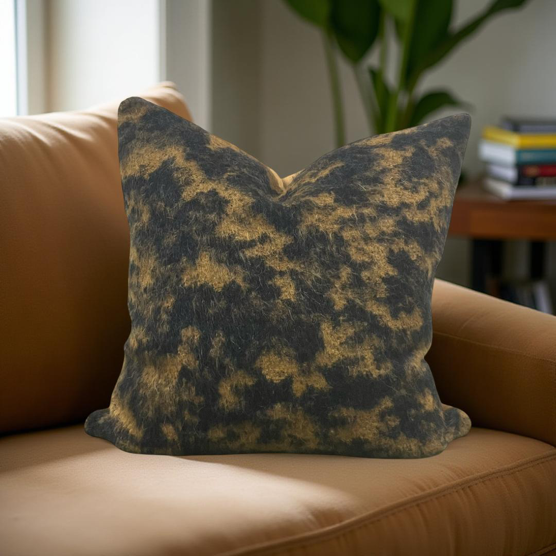 Designer Fabric Pampa Fauve 20X20" Knife Edge Decorative Throw Pillow