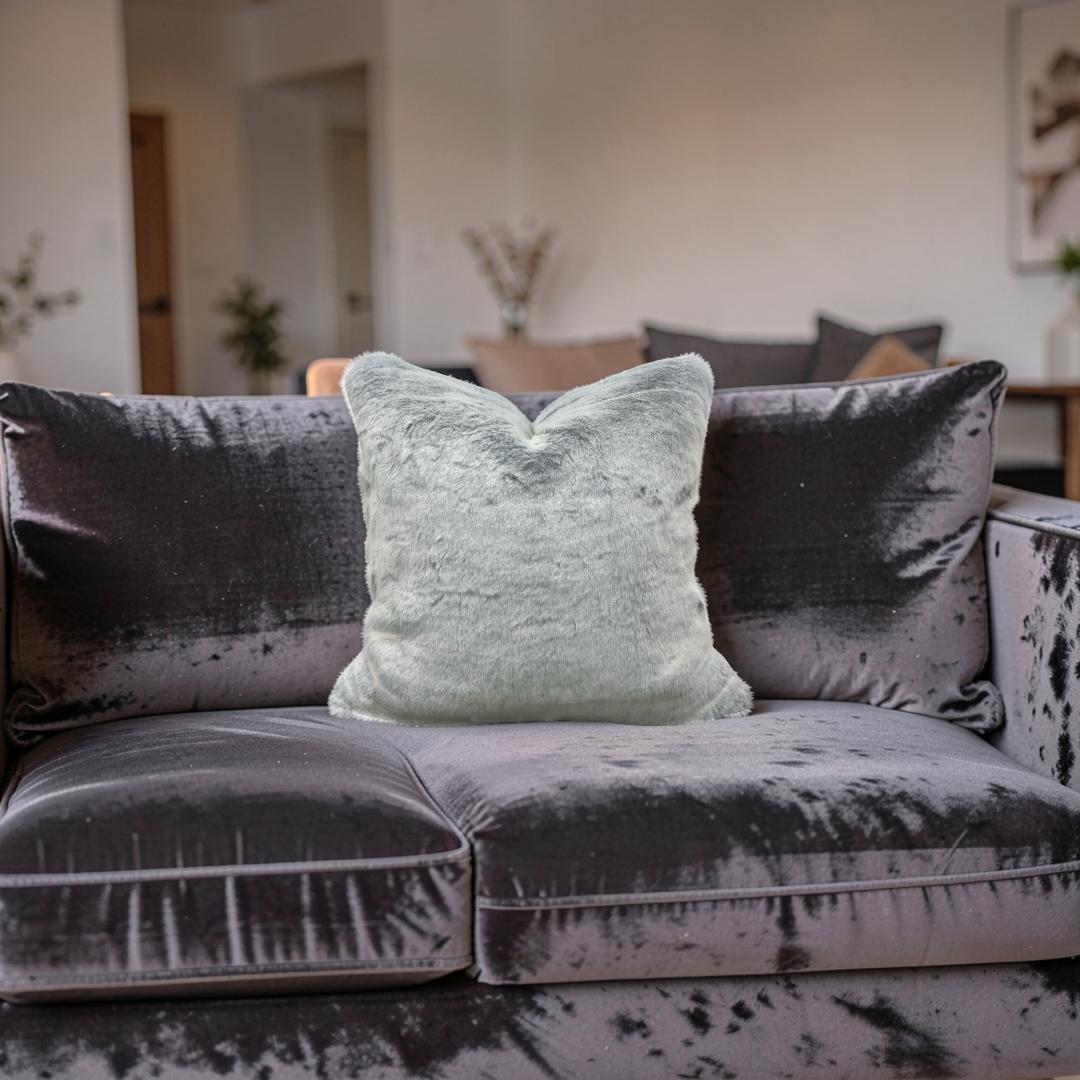 Misia Fur Decorative Pillow Montparnos Givre 22x22" Knife Edge Cover