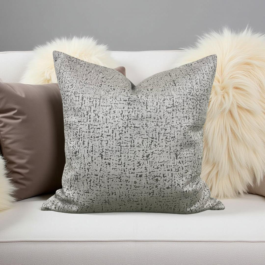 Designer Fabric Rocca Pumice 20x20" Knife Edge Decorative Throw Pillow