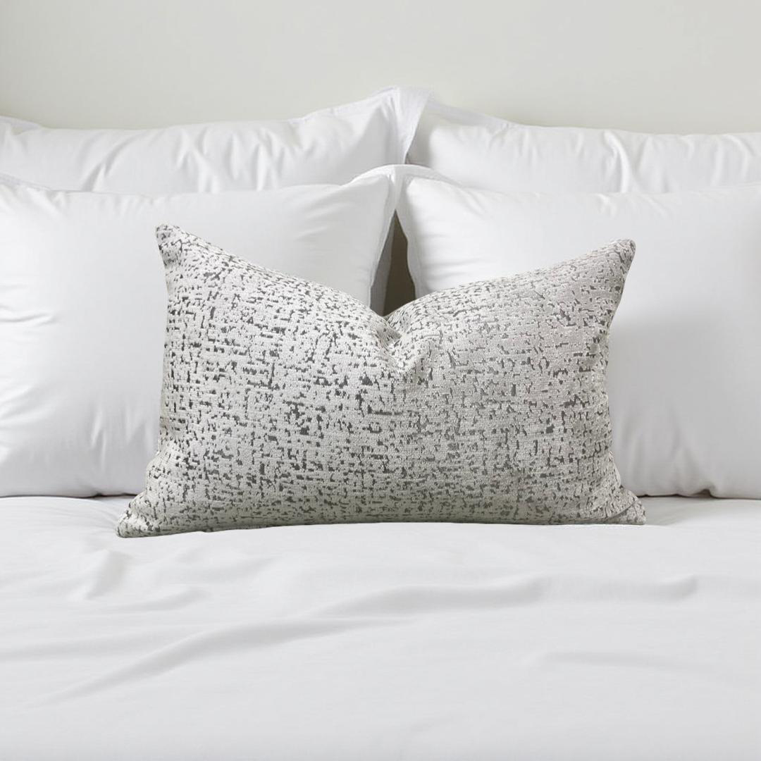 Luxury Fabric Rocca Pumice 12x18" Knife Edge Decorative Lumbar Pillow