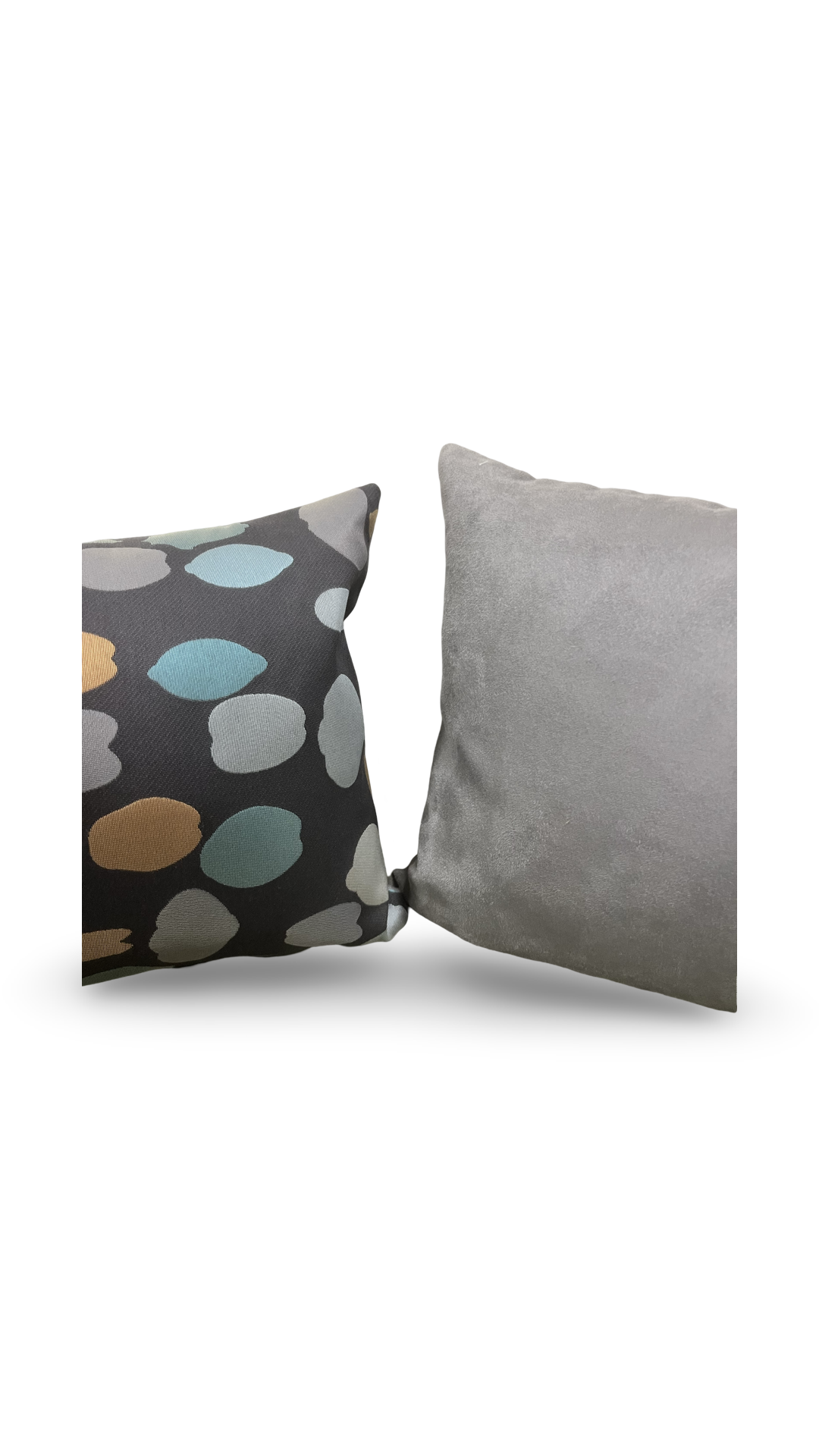 Multicolor Dots on Charcoal 12X18" Knife Edge Decorative Lumbar Pillow
