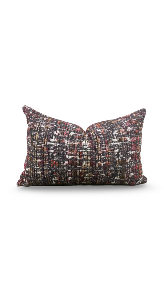 Cheyne Oakley and Taupe 12X18" Knife Edge Decorative Lumbar Pillow