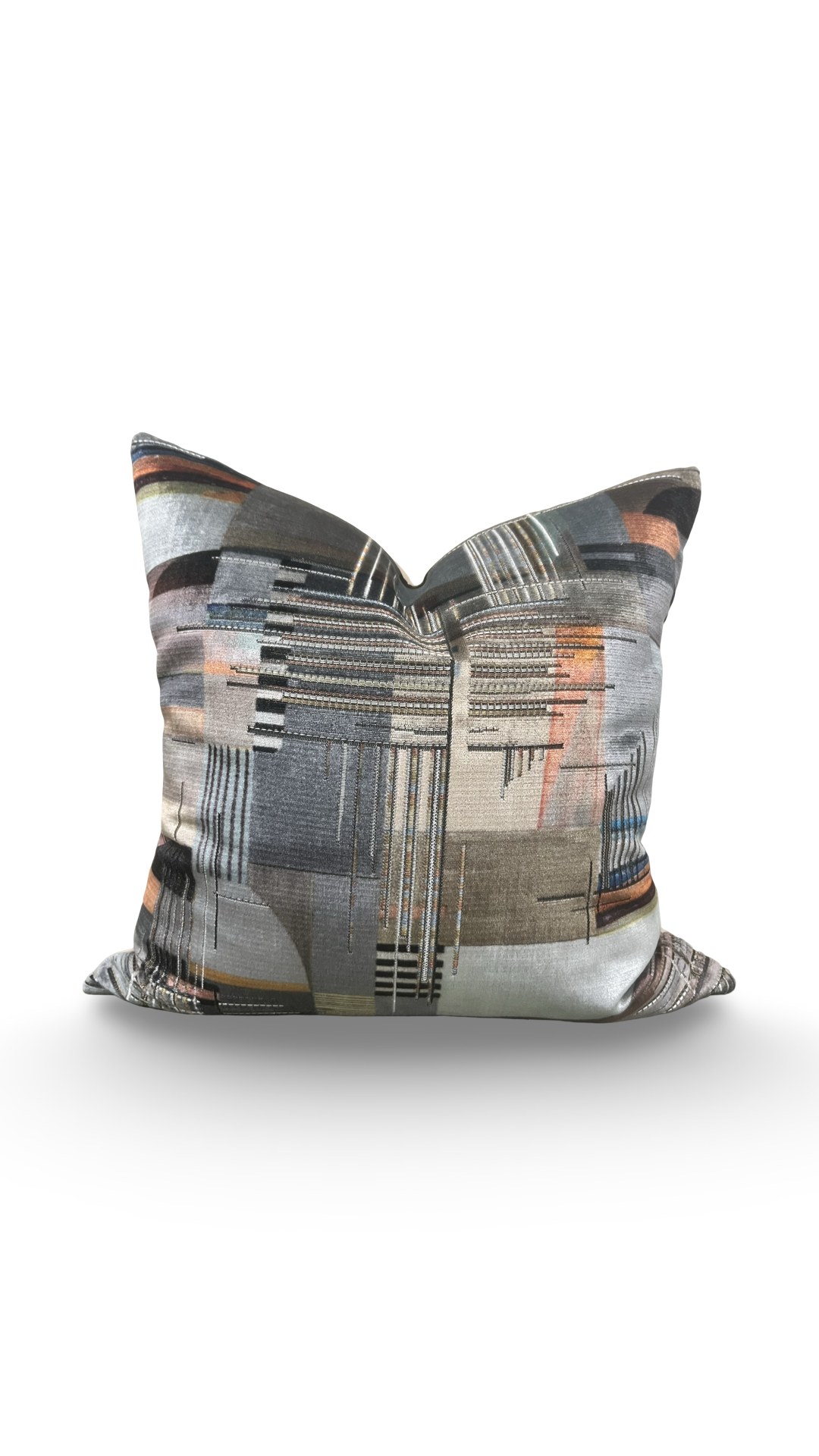 Elegant Pillow Viviana Chromatica Charcoal 18x18" Knife Edge Decorative Throw Pillow