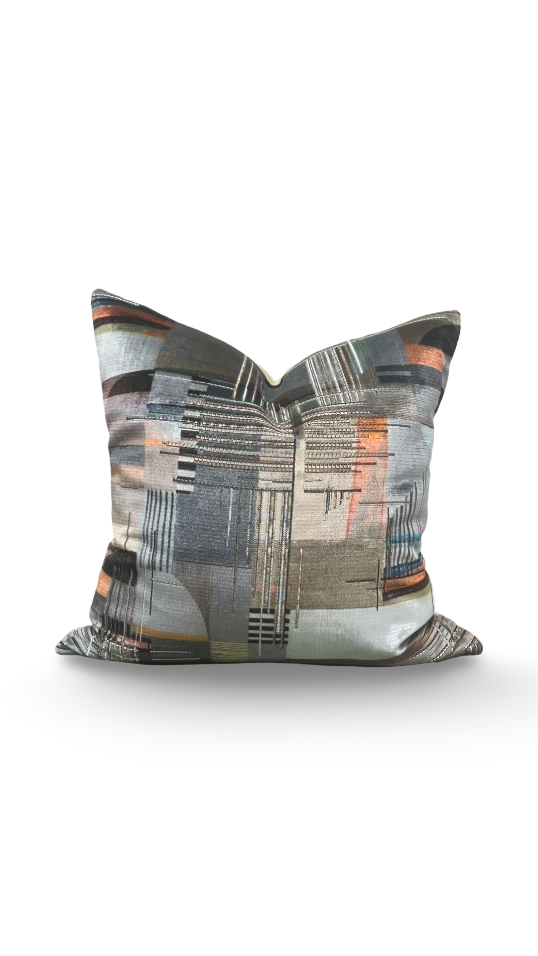 Elegant Pillow Viviana Chromatica Charcoal 18x18" Knife Edge Decorative Throw Pillow