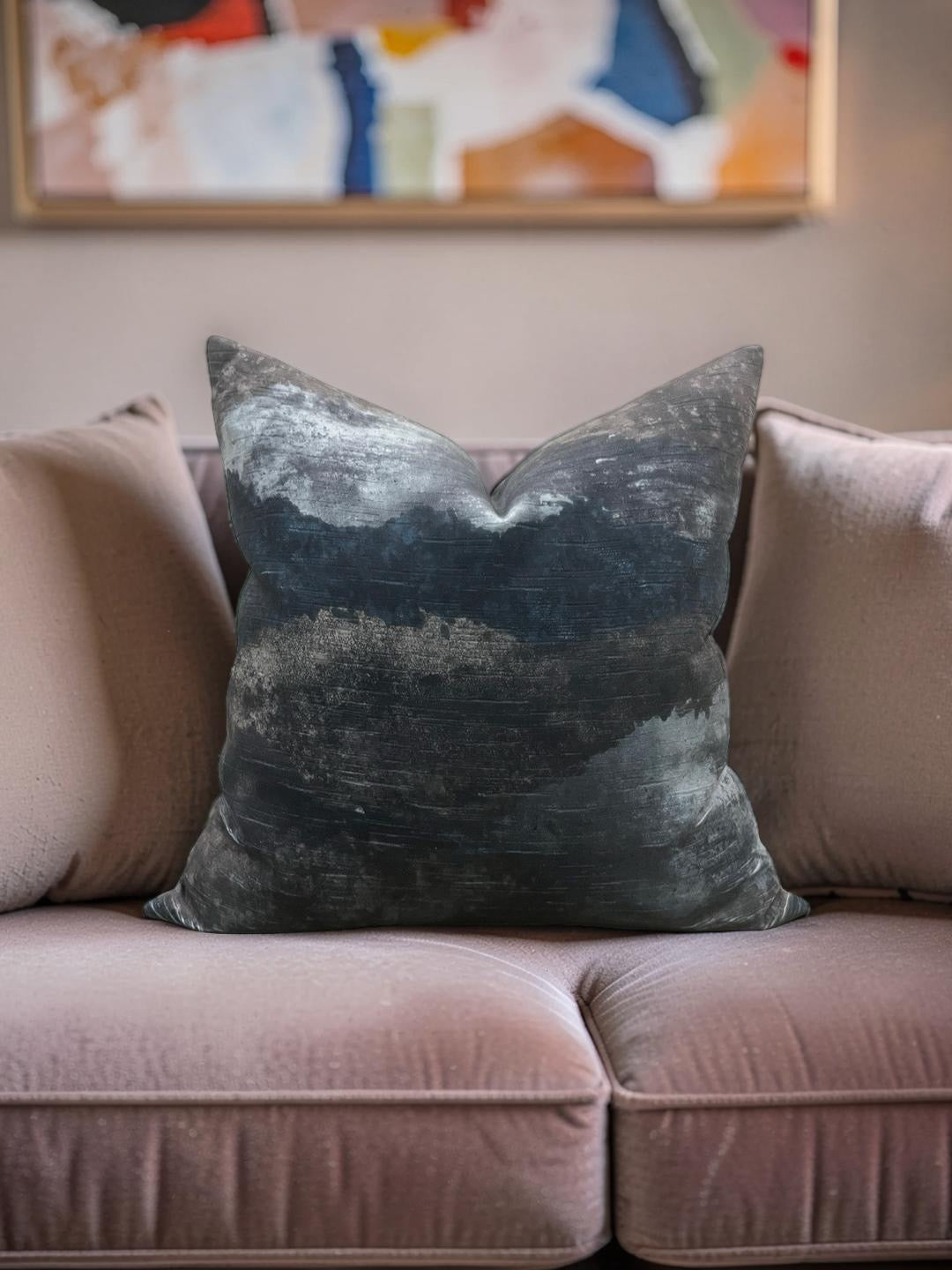Decorative Pillow Panorama Lapis 22x22" Knife Edge Cover