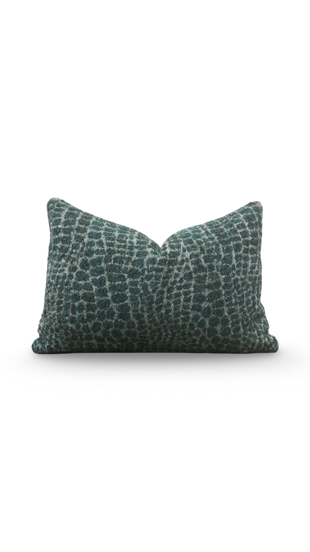 Lumbar Pillow Basha Teal 12x18" Knife Edge Cover