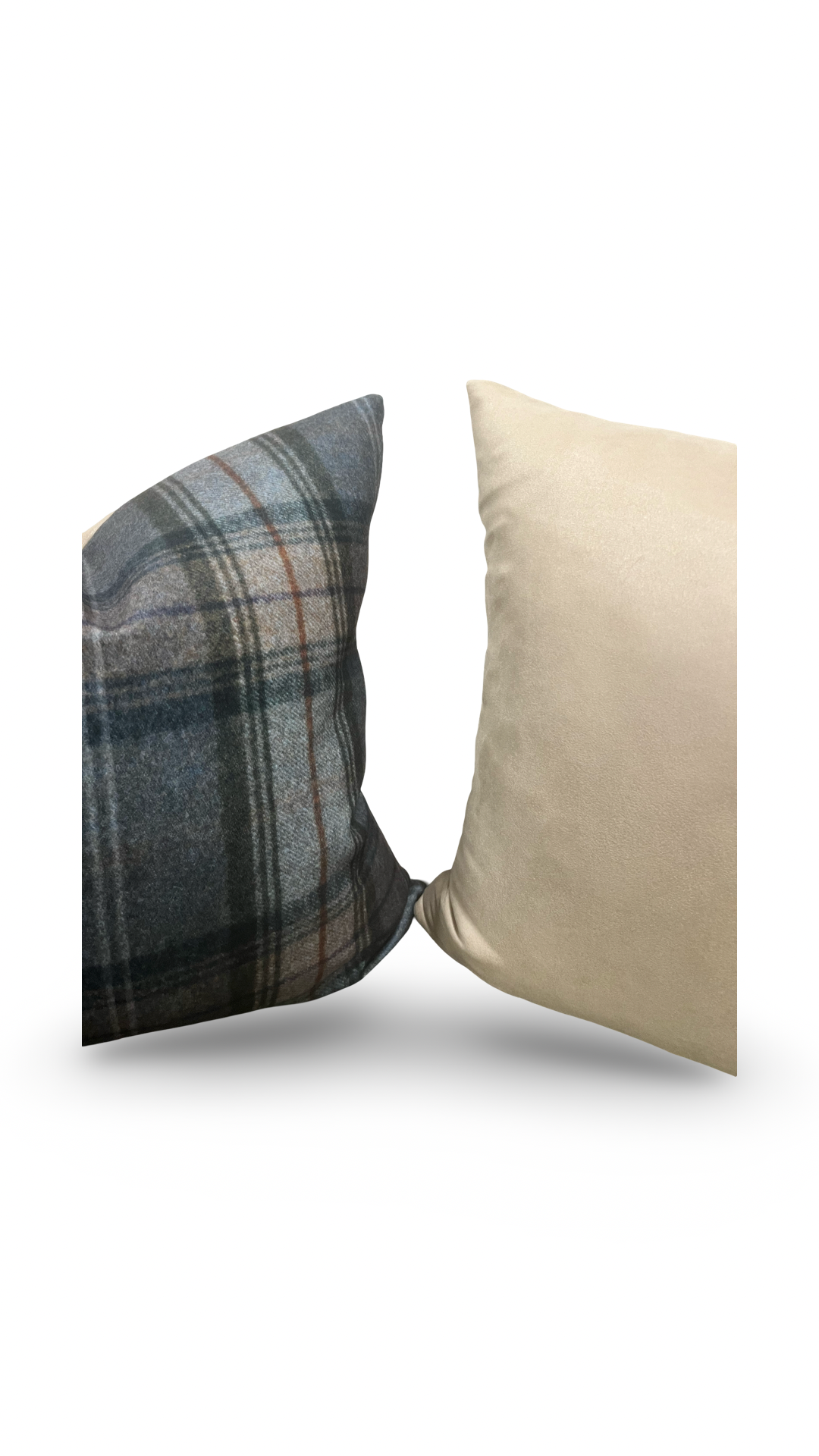 Designer Fabric Worsted Plaid Grey 20x20" Knife Edge Decorative Throw Pillow