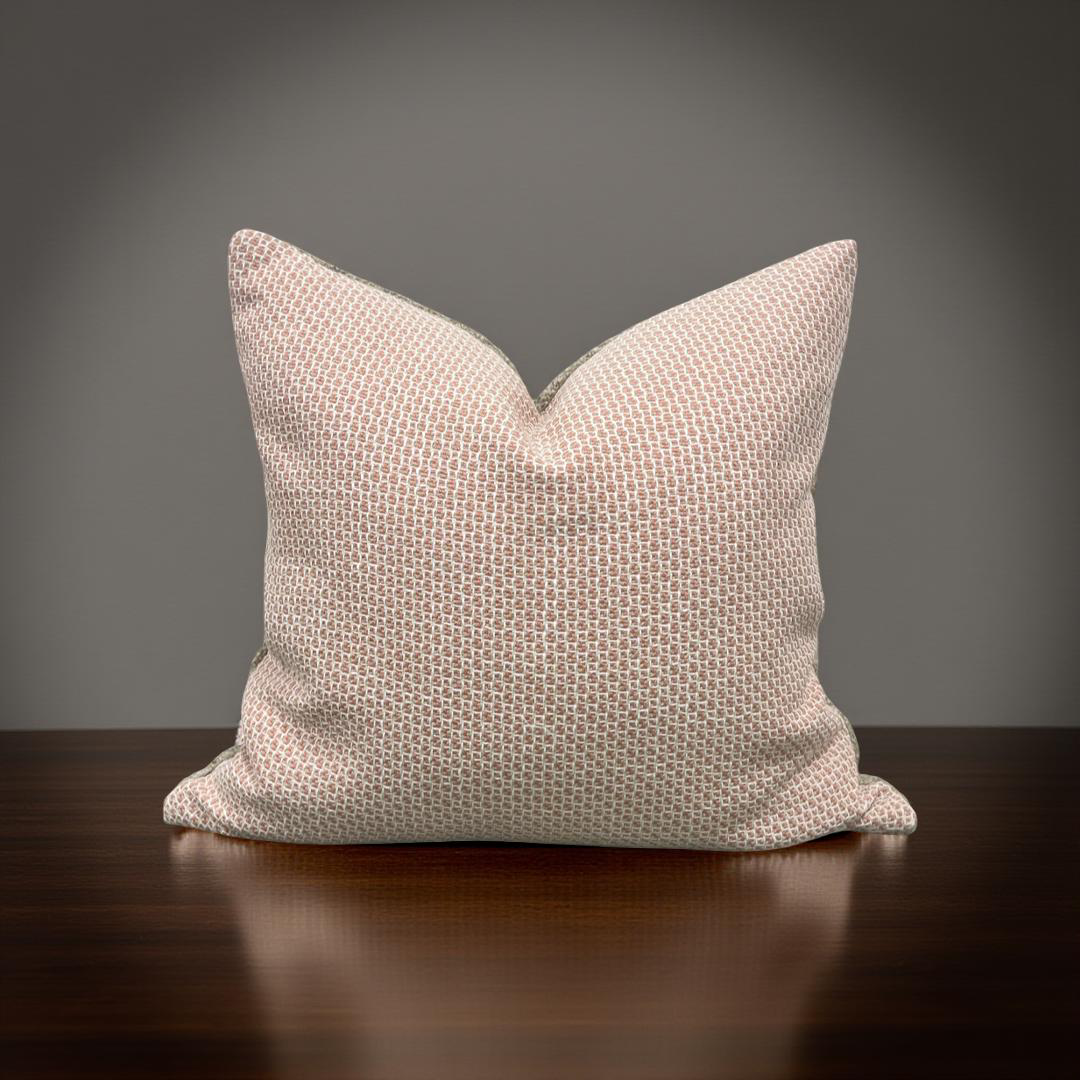 Designer Fabric Kiddo Coral 20x20" Knife Edge Decorative Throw Pillow