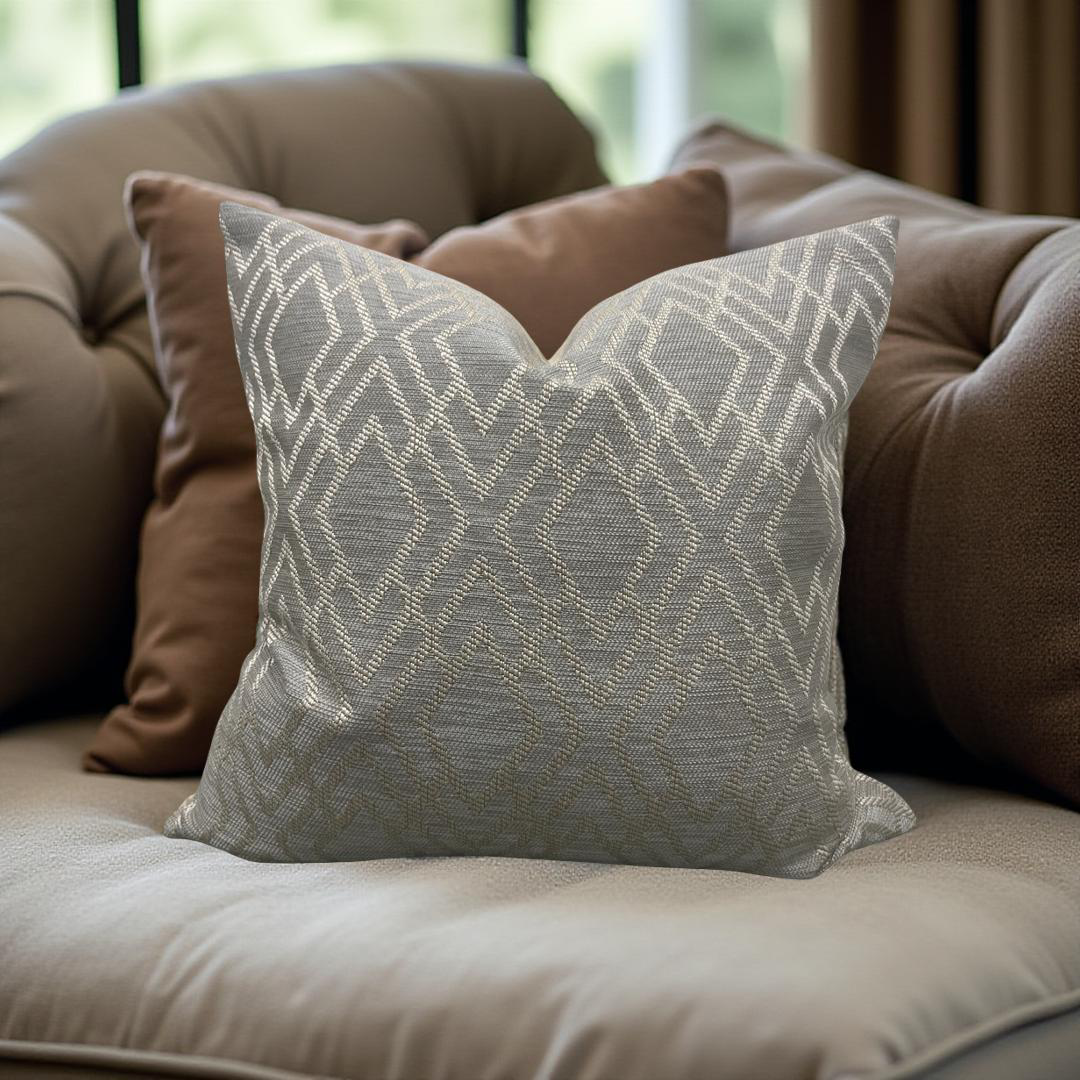 Decorative Pillow Dana Taupe 20x20" Knife Edge Throw Pillow