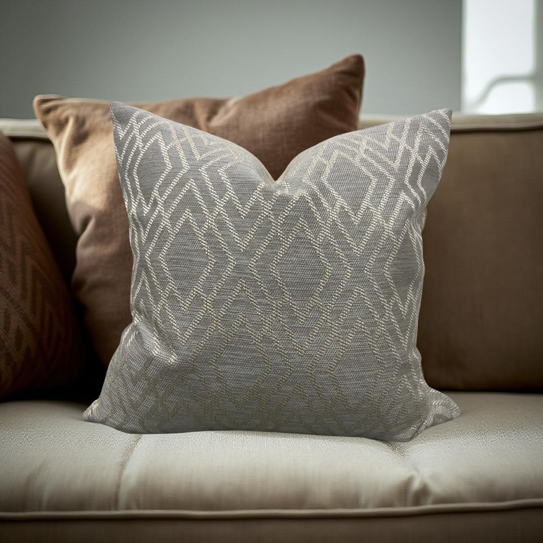 Decorative Pillow Dana Taupe 20x20" Knife Edge Throw Pillow