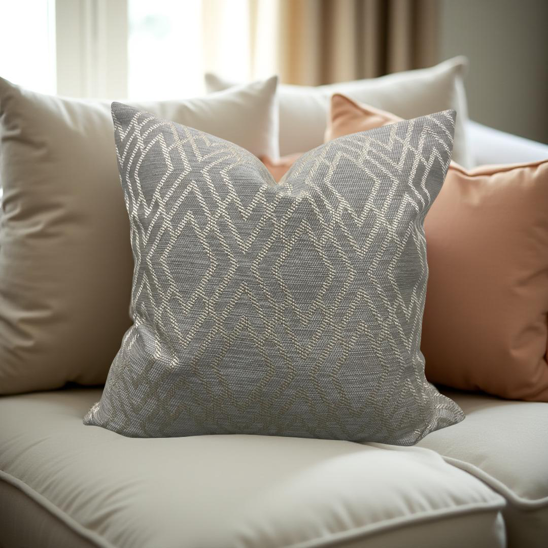 Decorative Pillow Dana Taupe 20x20" Knife Edge Throw Pillow