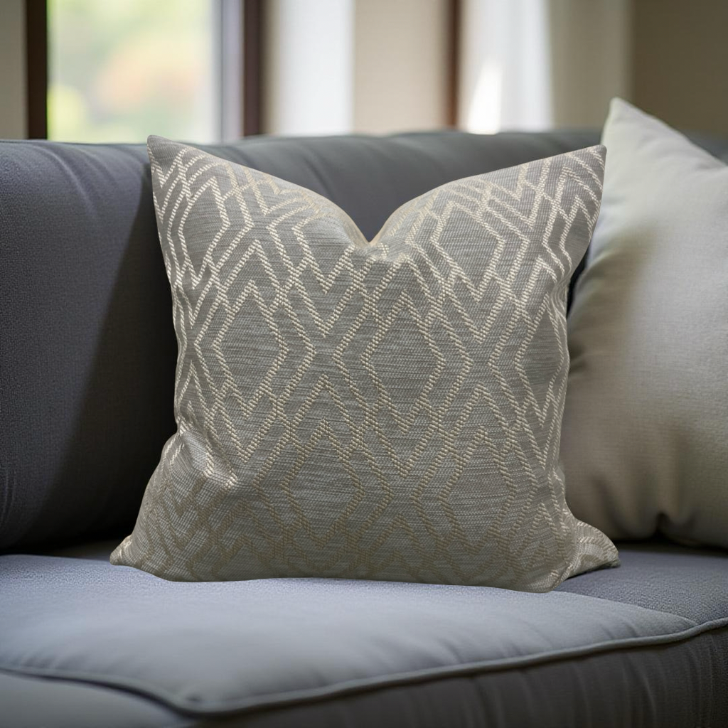 Decorative Pillow Dana Taupe 20x20" Knife Edge Throw Pillow