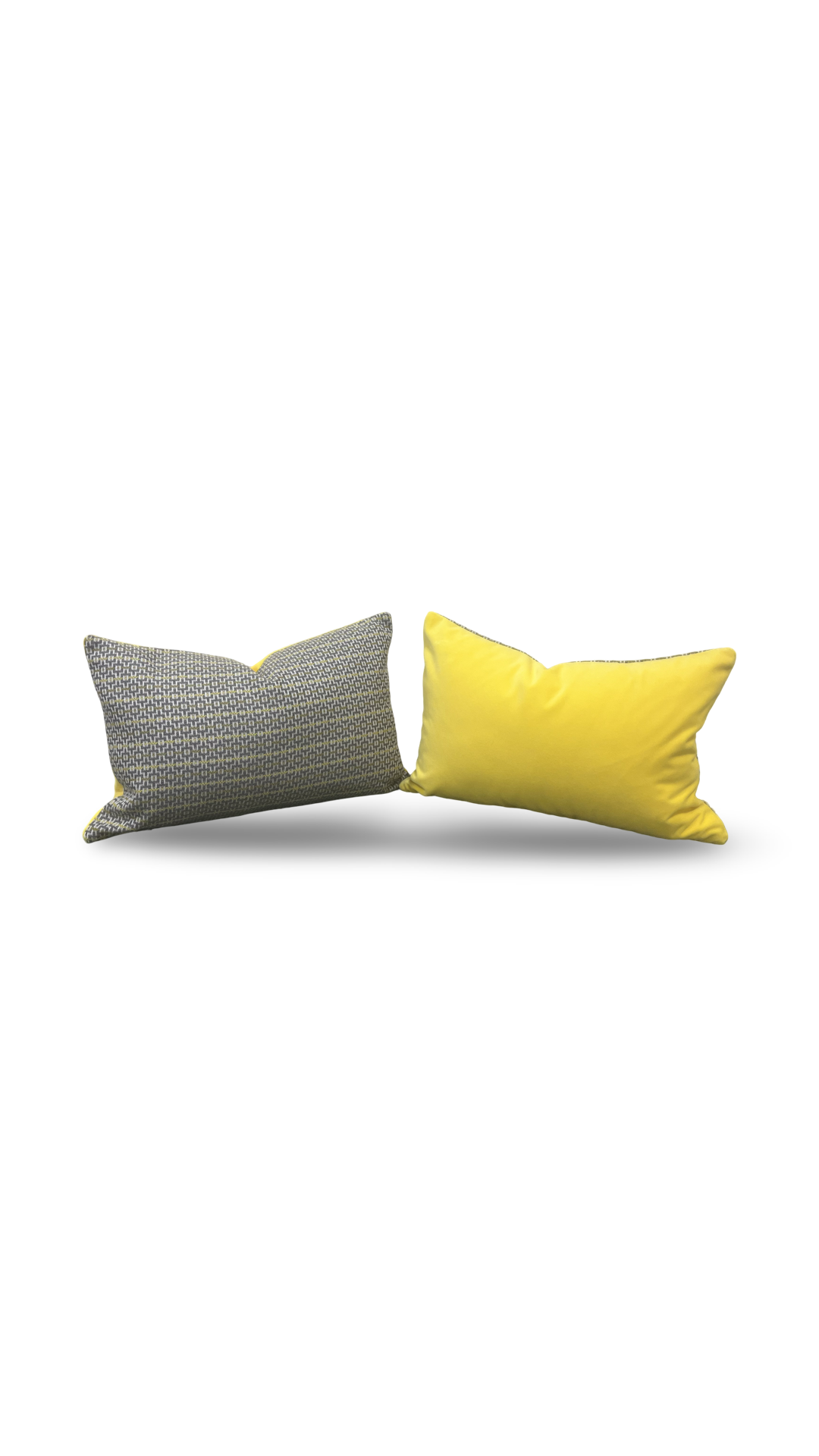 Osborne & Little Ragtime Ella Slate Chartreuse 12x18" Knife Edge Decorative Lumbar Pillow