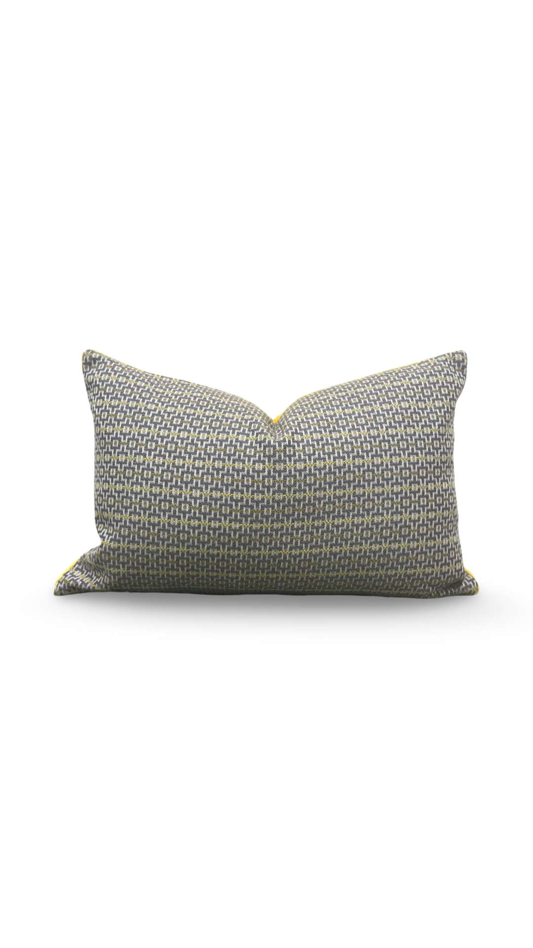 Osborne & Little Ragtime Ella Slate Chartreuse 12x18" Knife Edge Decorative Lumbar Pillow