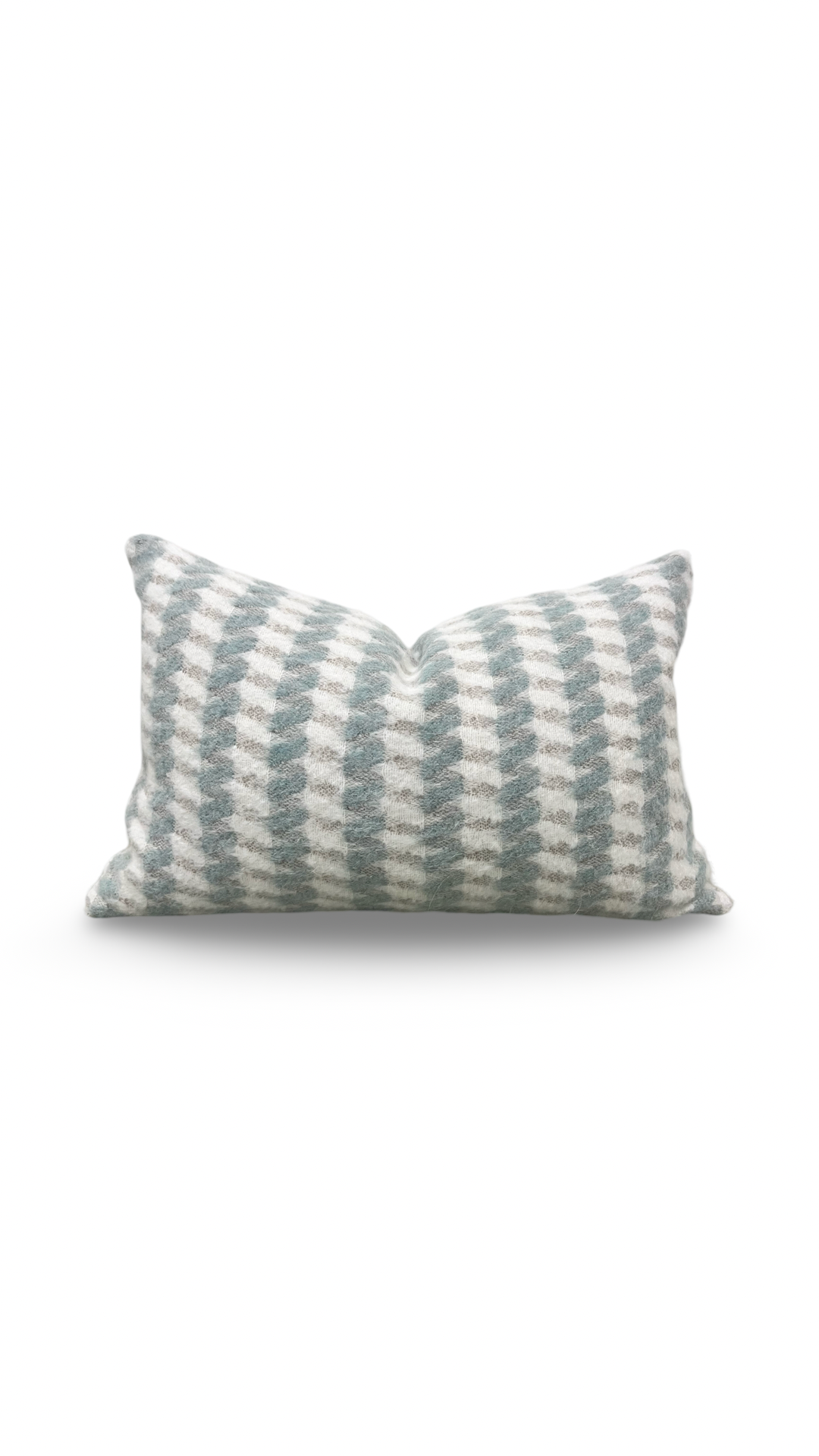 Mouflon Twill Ivory Aqua 12X18" Knife Edge Decorative Lumbar Pillow