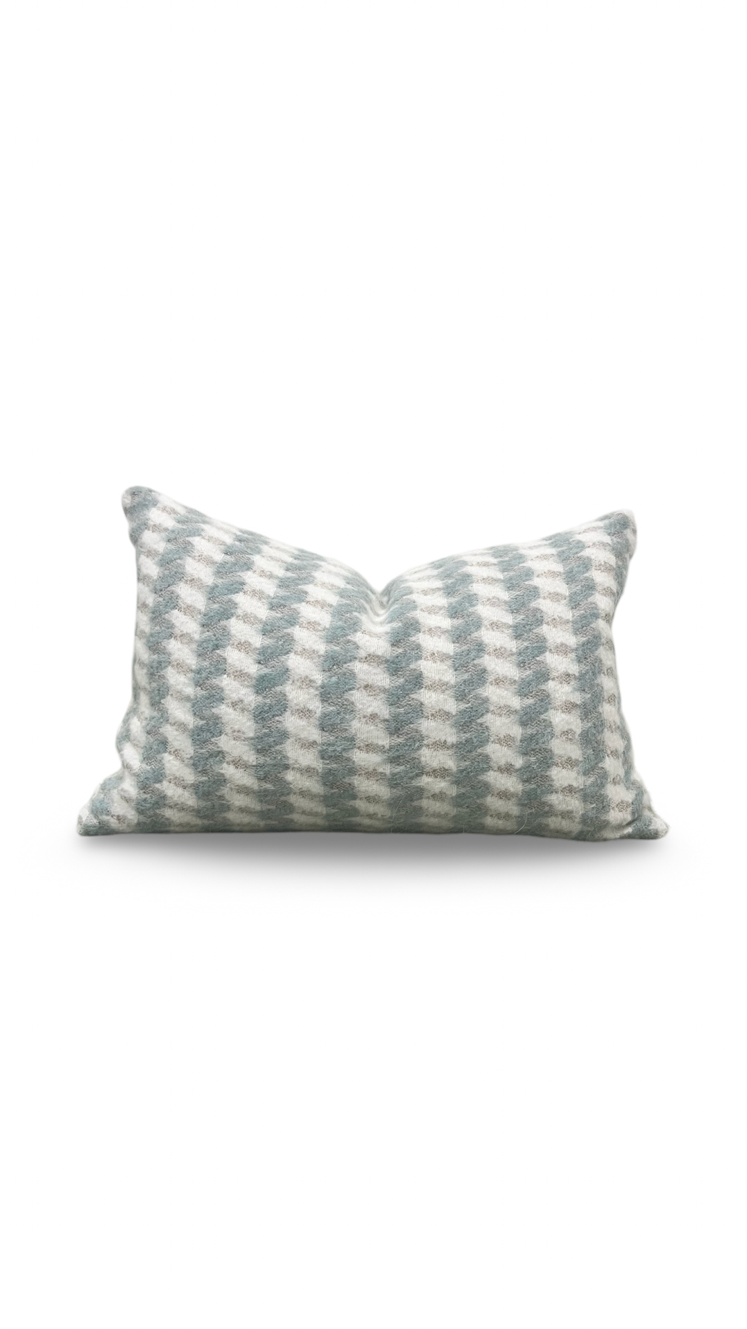Mouflon Twill Ivory Aqua 12X18" Knife Edge Decorative Lumbar Pillow