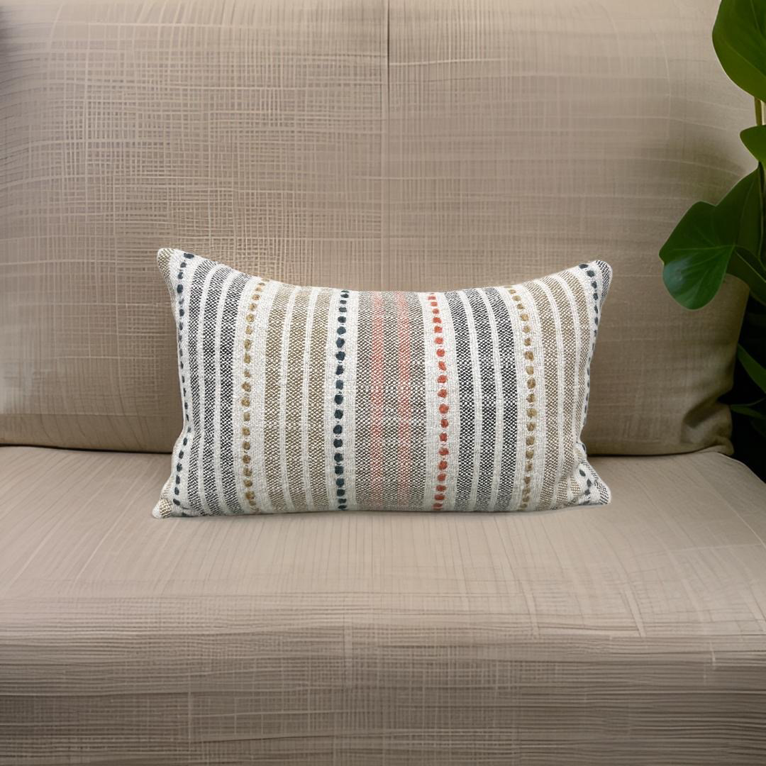 Empyrea Espalier Neutral 12x18" Knife Edge Decorative Lumbar Pillow