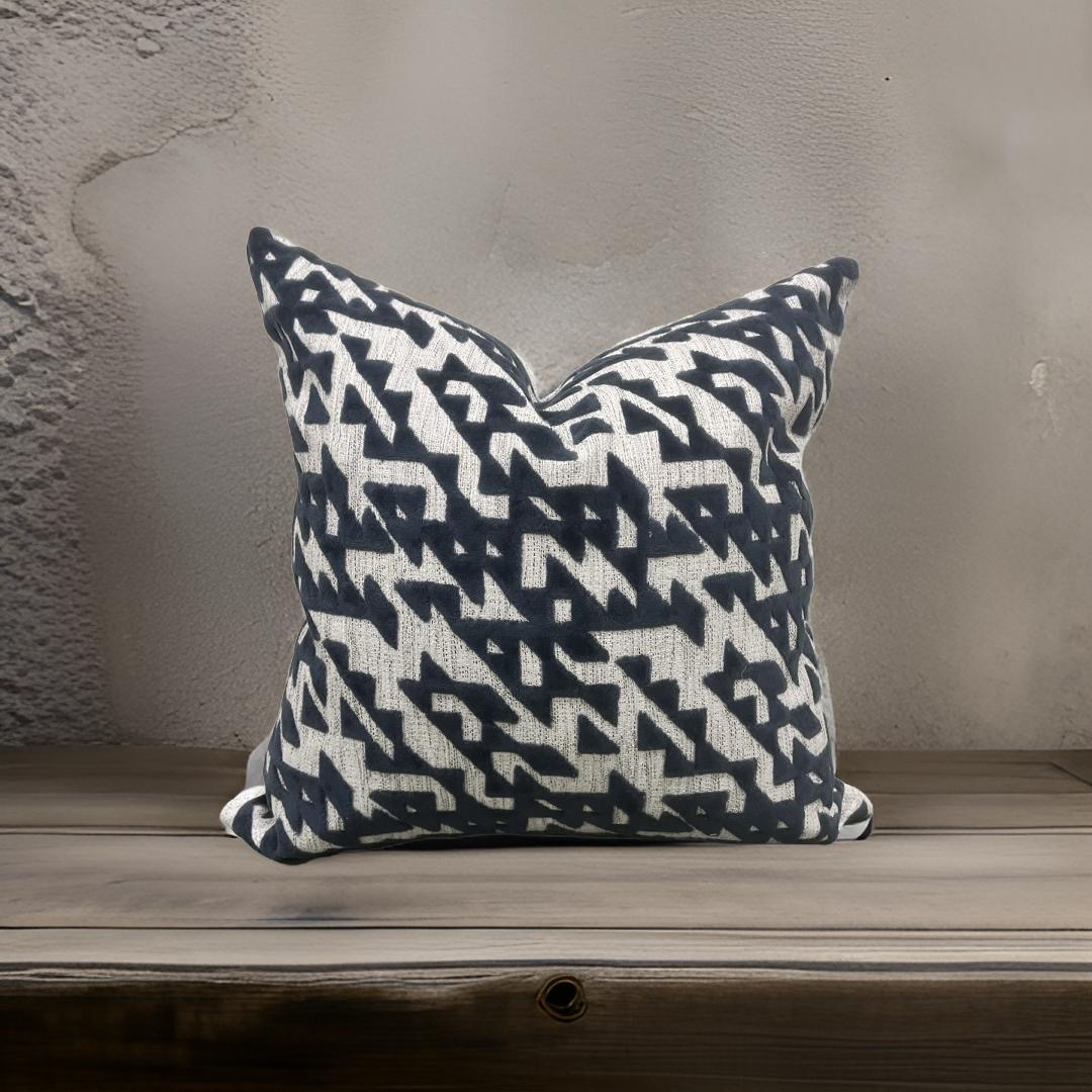 Tessellation Memo Midnight 22X22" Knife Edge Decorative Pillow