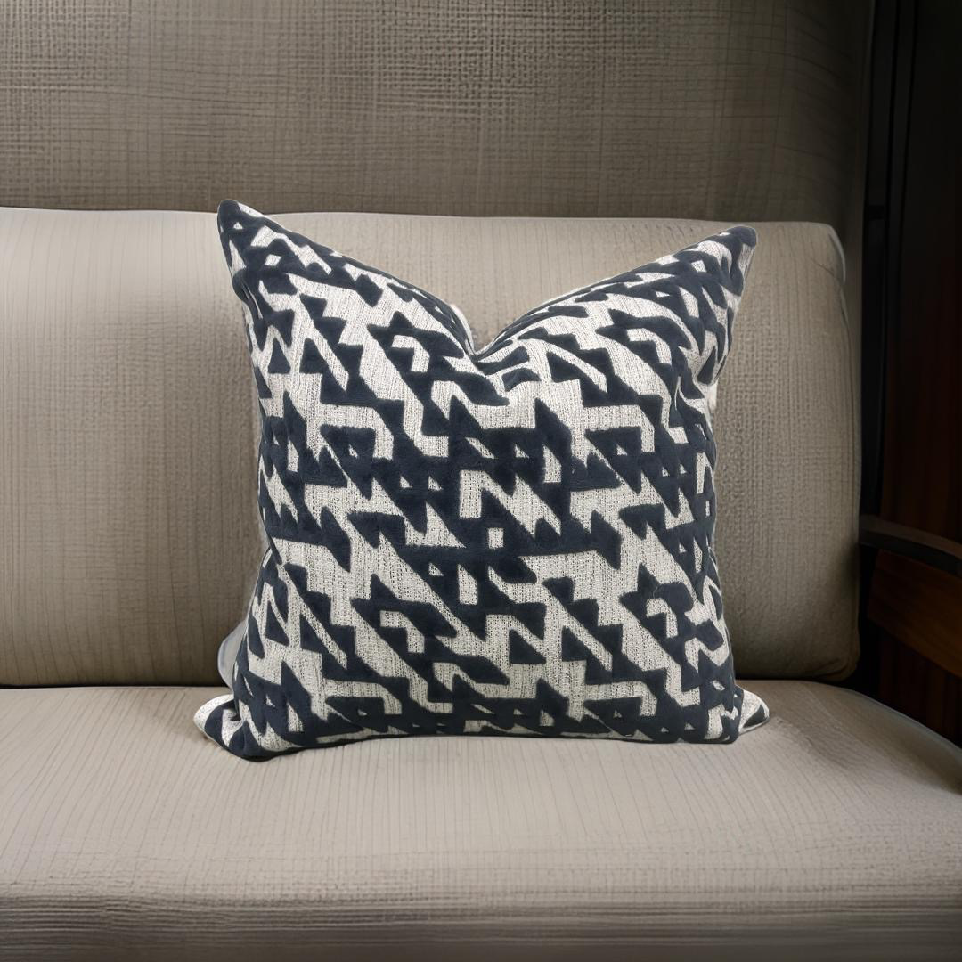Tessellation Memo Midnight 22X22" Knife Edge Decorative Pillow