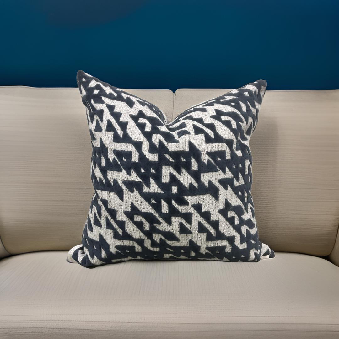 Tessellation Memo Midnight 22X22" Knife Edge Decorative Pillow