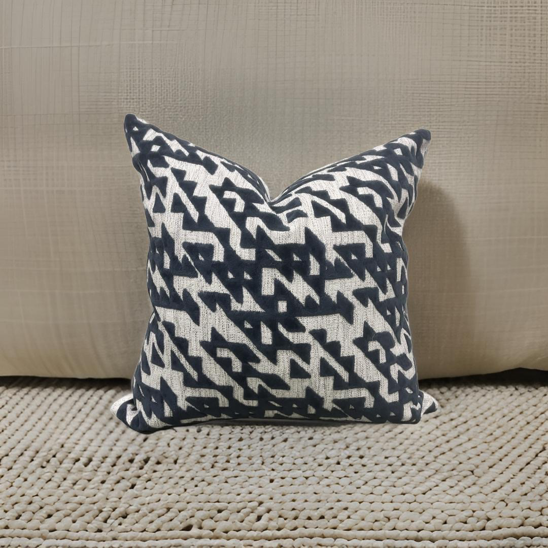 Tessellation Memo Midnight 22X22" Knife Edge Decorative Pillow