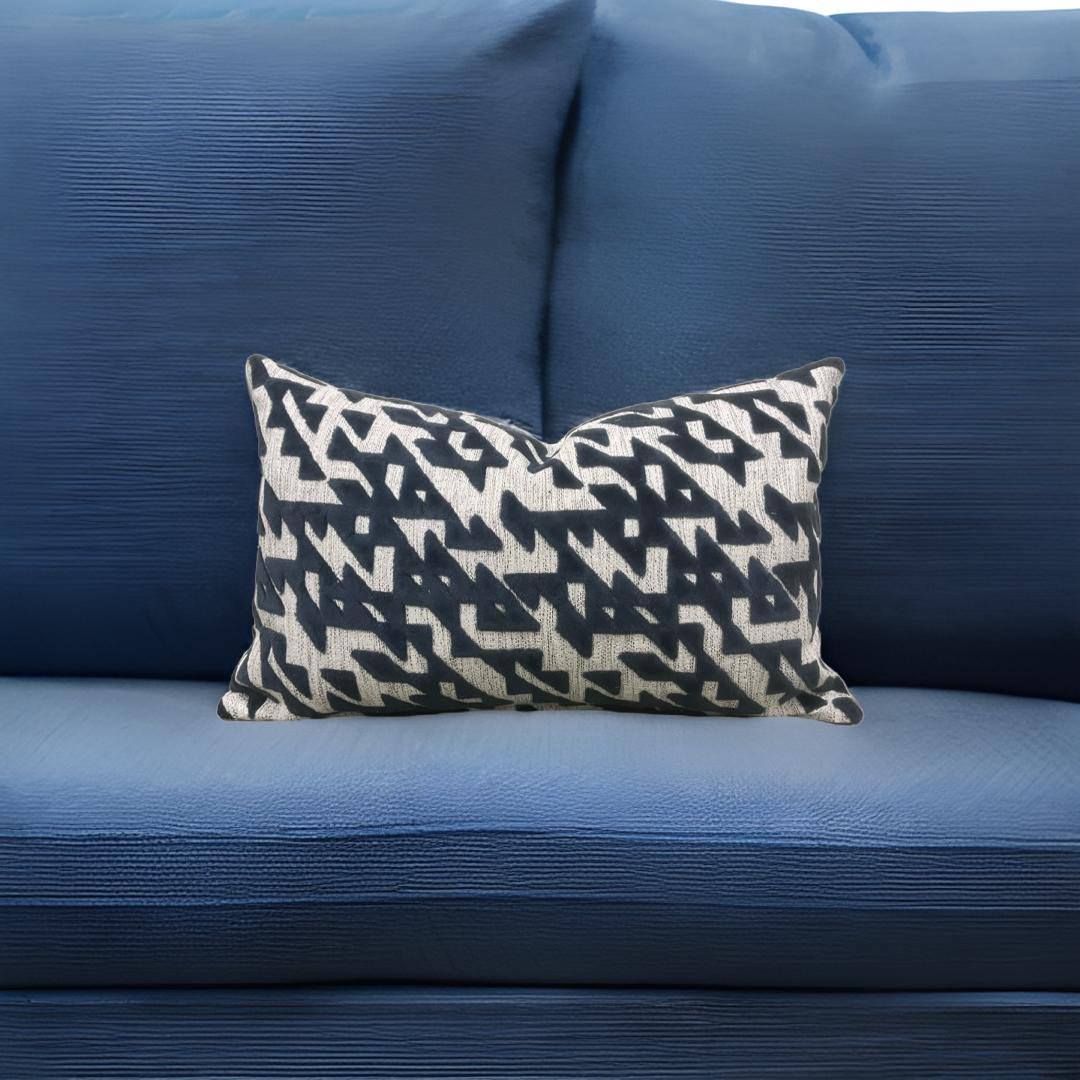 Tessellation Memo Midnight 12X18" Knife Edge Decorative Pillow