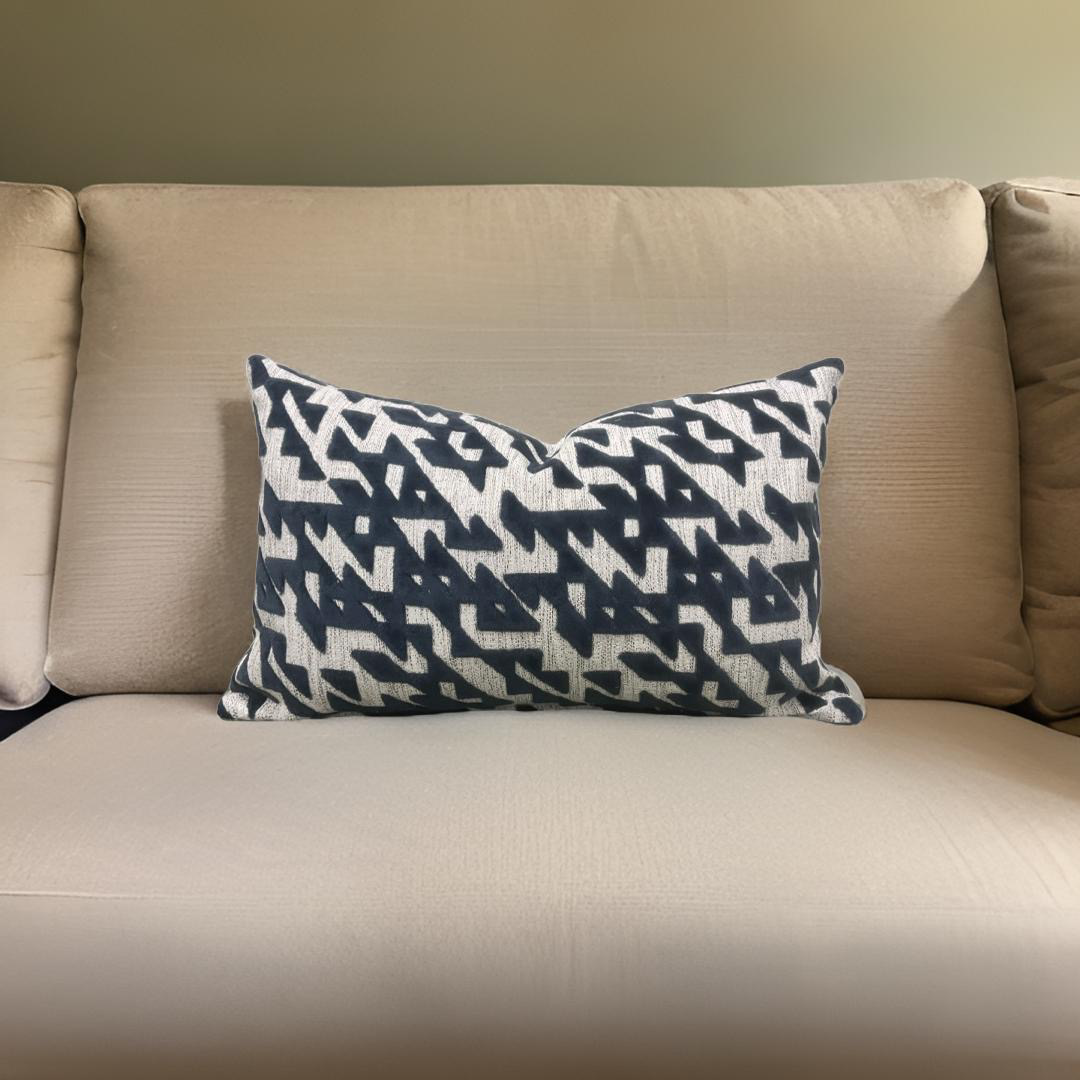 Tessellation Memo Midnight 12X18" Knife Edge Decorative Pillow