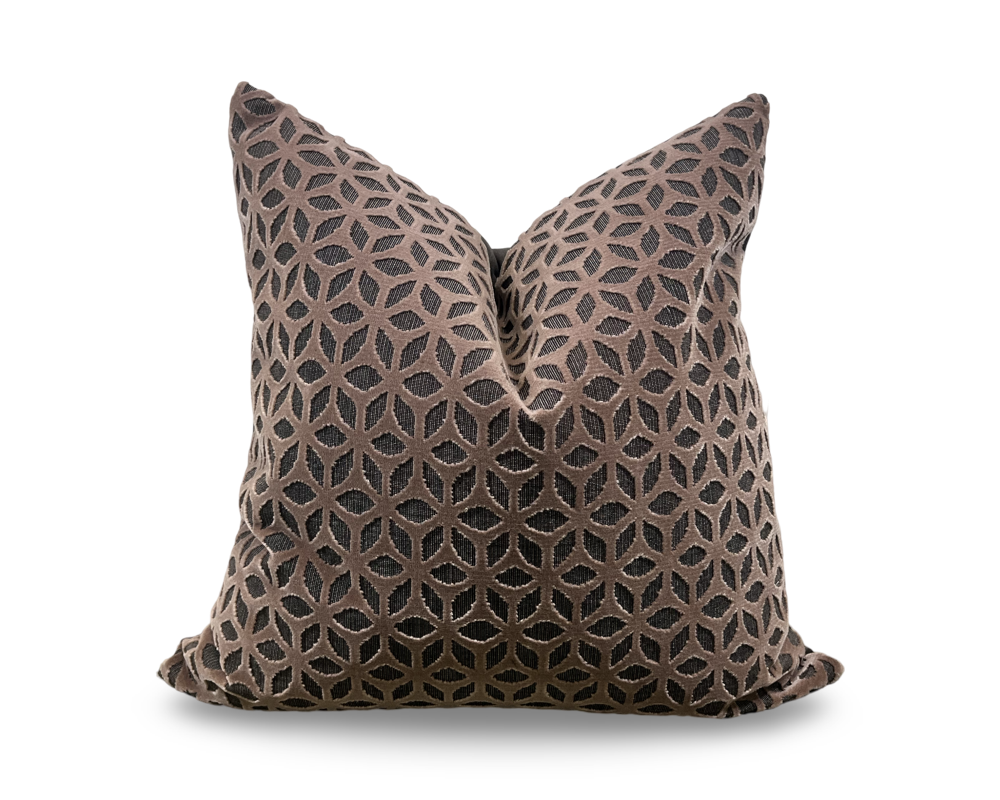 Merletto Oyster 22x22" Raised Velvet Knife Edge Decorative Pillow