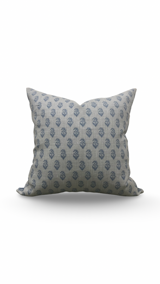 Peter Dunham Rajmata Tonal Mist Indigo 22x22" Knife Edge Decorative Throw Pillow