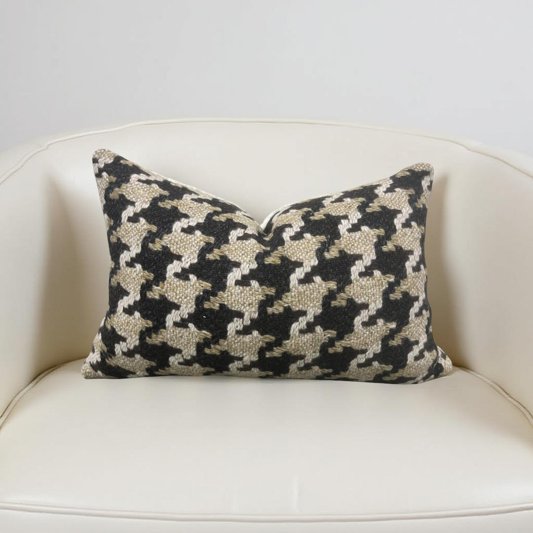 Designer Fabric Brigitte Camel 12x18" Knife Edge Decorative Lumbar Pillow