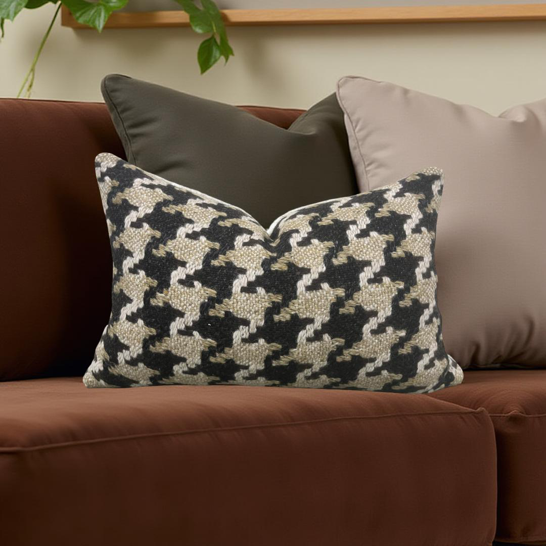 Designer Fabric Brigitte Camel 12x18" Knife Edge Decorative Lumbar Pillow