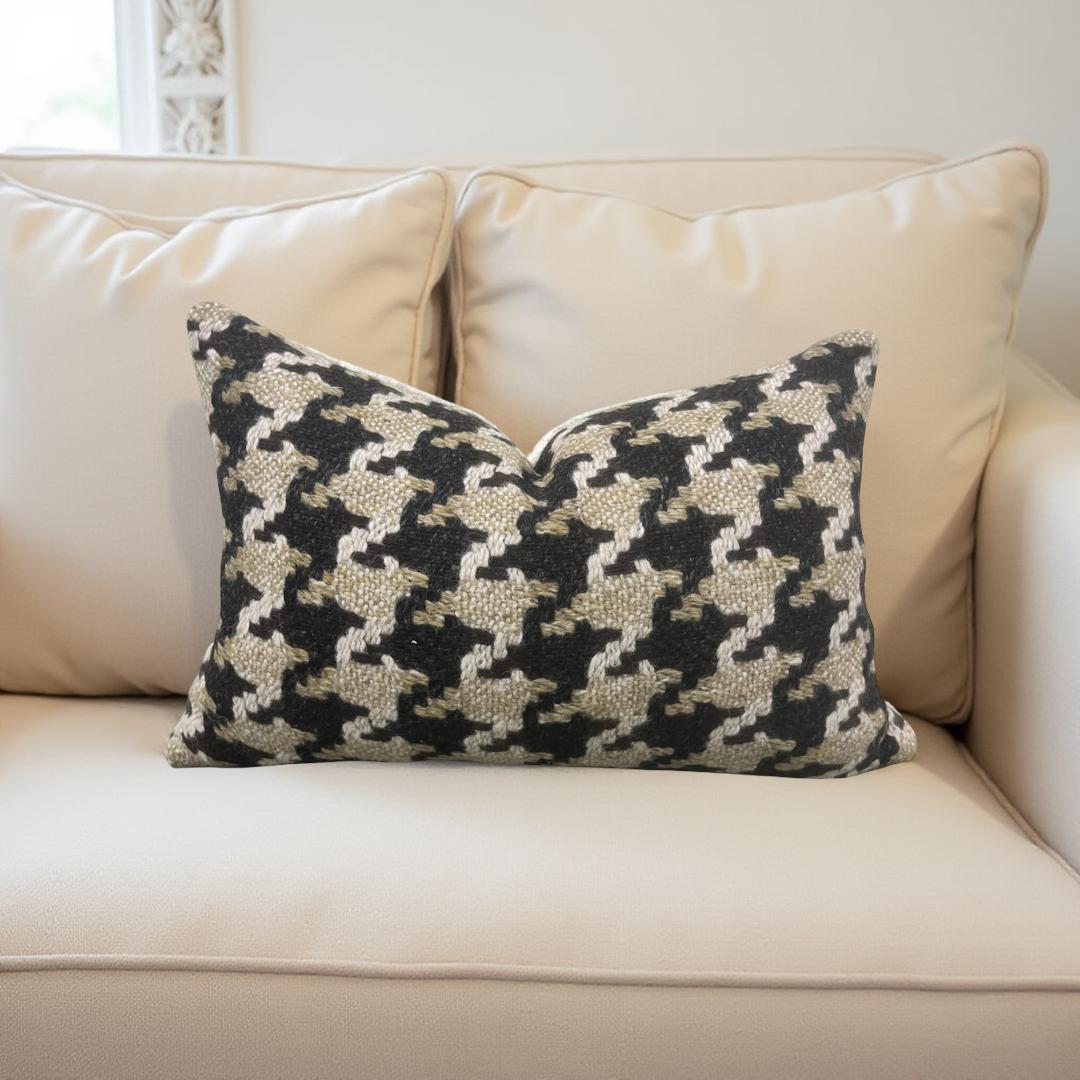 Designer Fabric Brigitte Camel 12x18" Knife Edge Decorative Lumbar Pillow