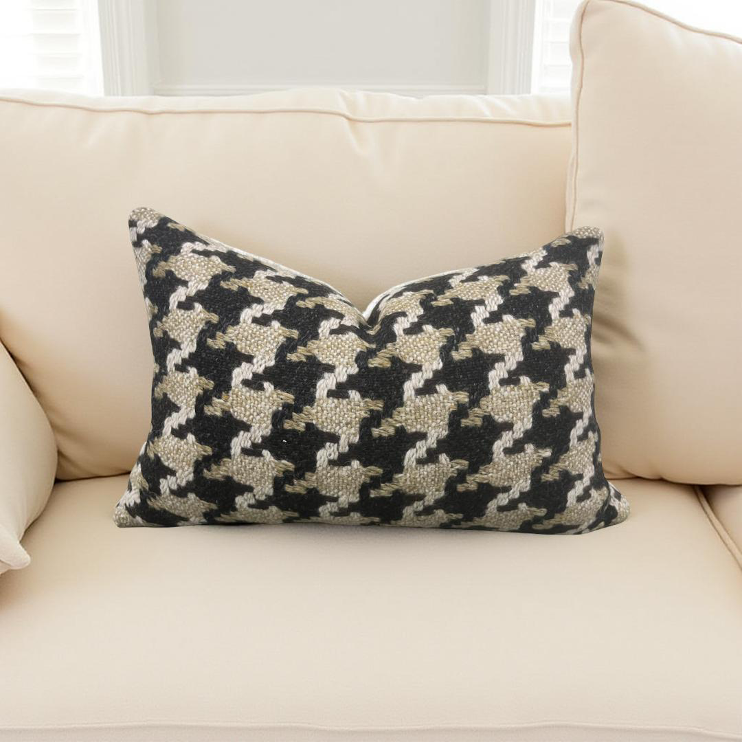 Designer Fabric Brigitte Camel 12x18" Knife Edge Decorative Lumbar Pillow