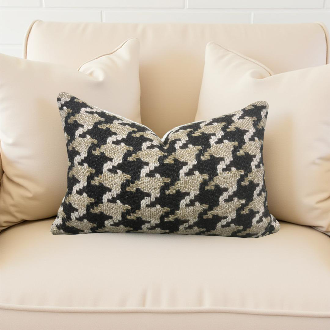 Designer Fabric Brigitte Camel 12x18" Knife Edge Decorative Lumbar Pillow