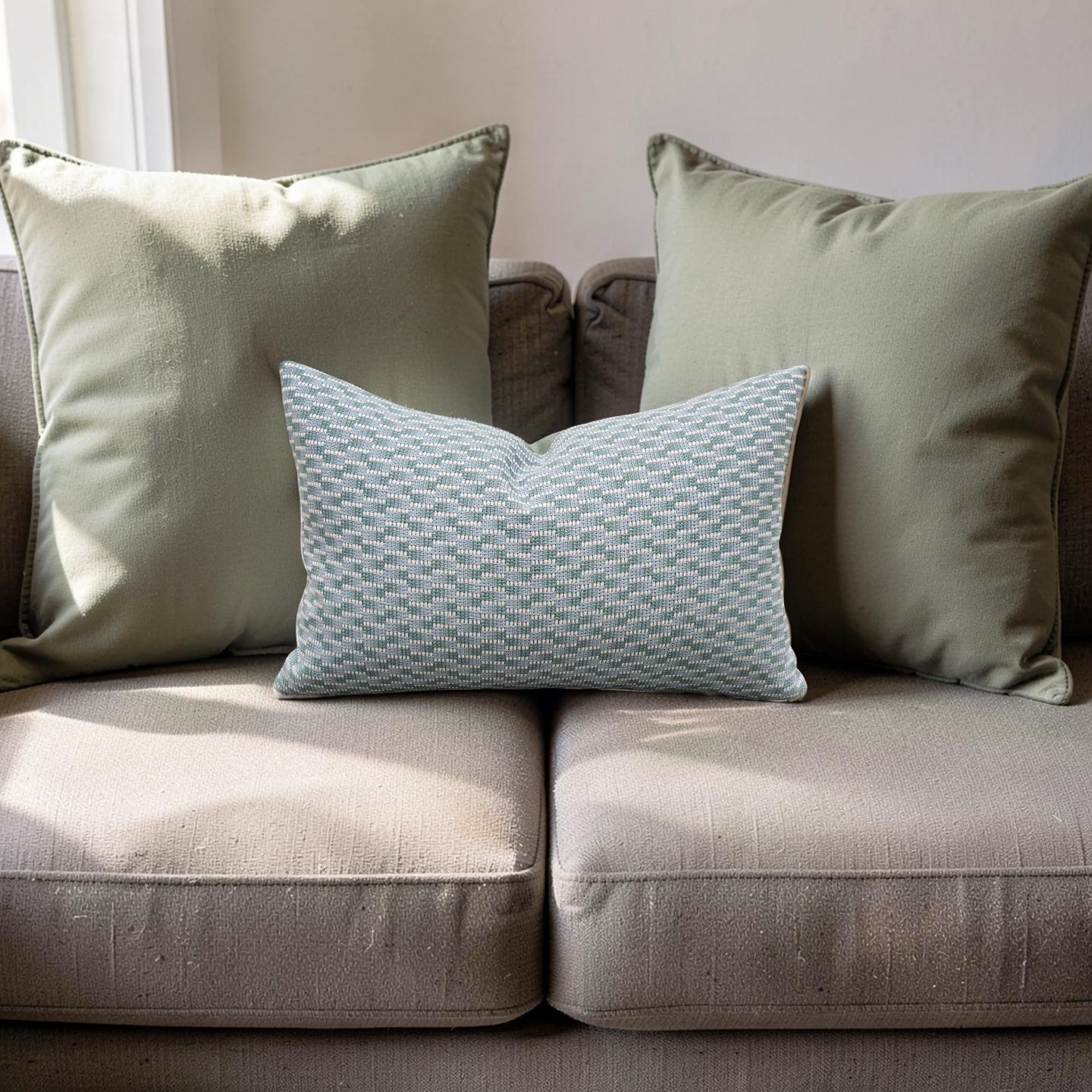 Pierre Frey Lumbar Pillow Ainhoa Lagon 12x18" Knife Edge Cover