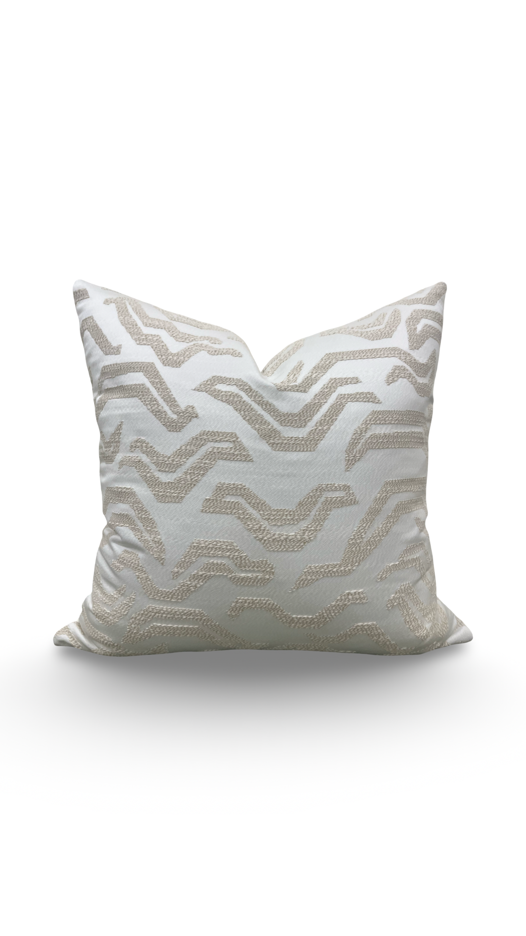 Pierre Frey Tigris Perla 22x22" Knife Edge Decorative Throw Pillow