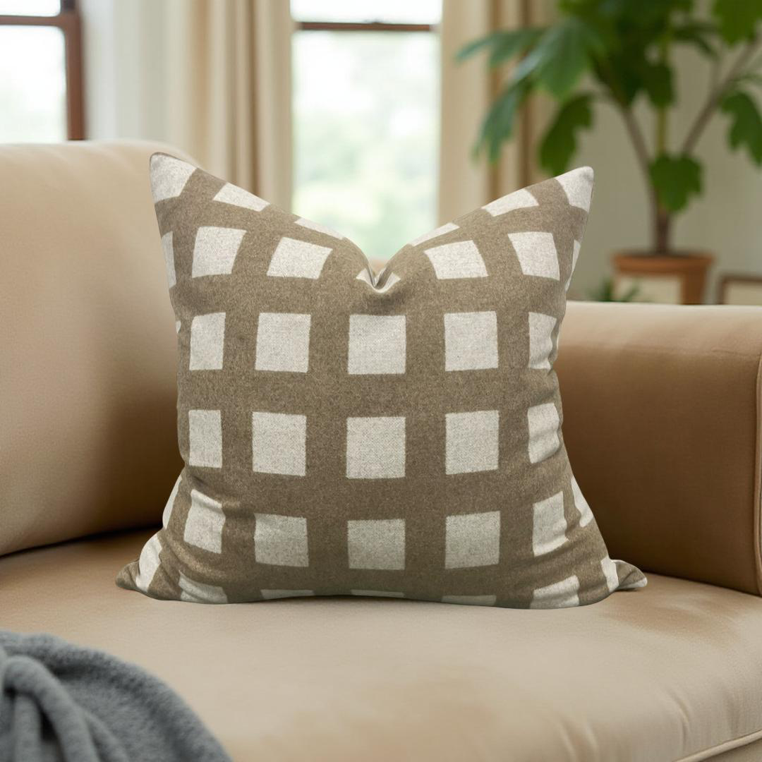Designer Fabric Union Square Hazel 22x22" Knife Edge Decorative Throw Pillow