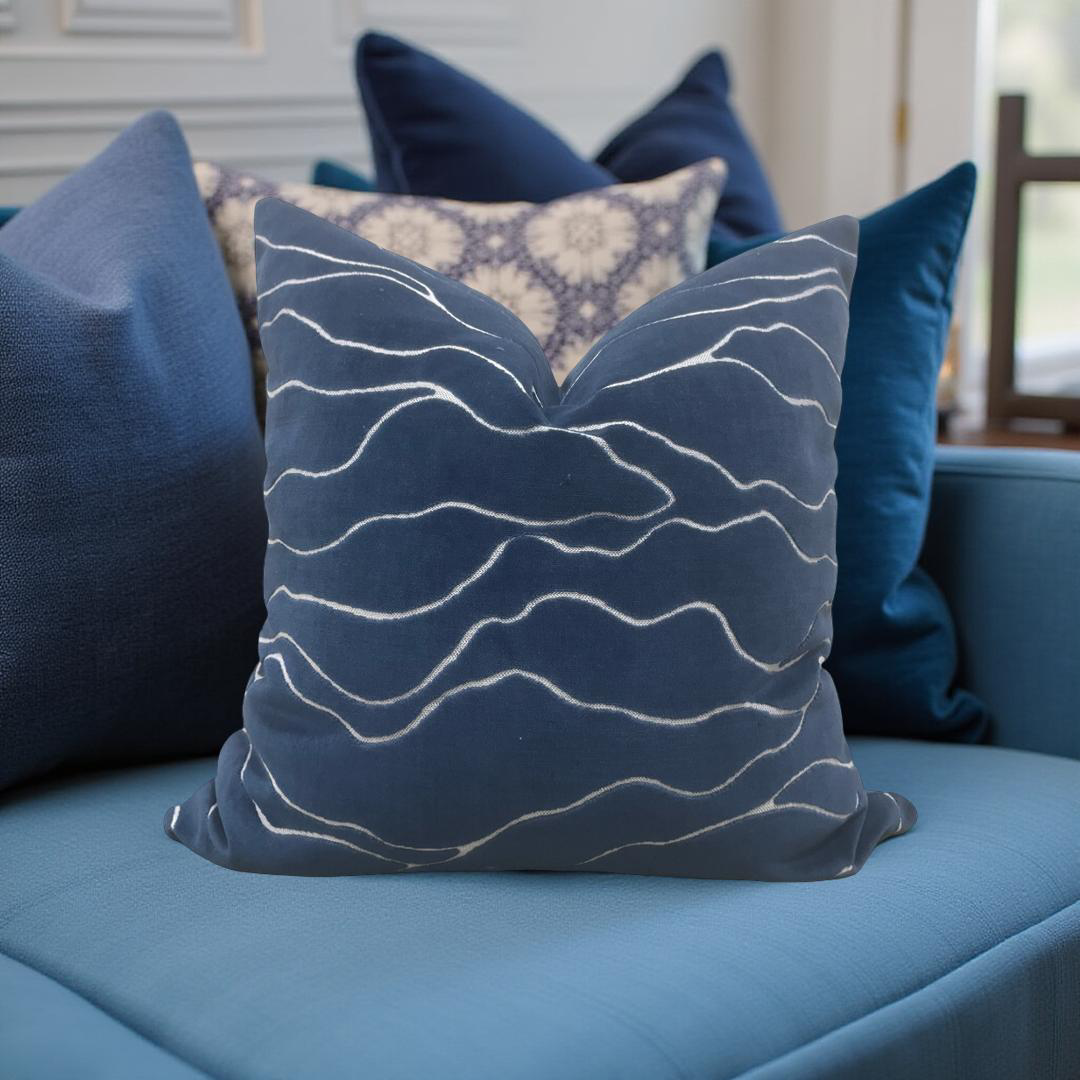 Designer Fabric Honolulu Ocean 22x22" Knife Edge Decorative Throw Pillow