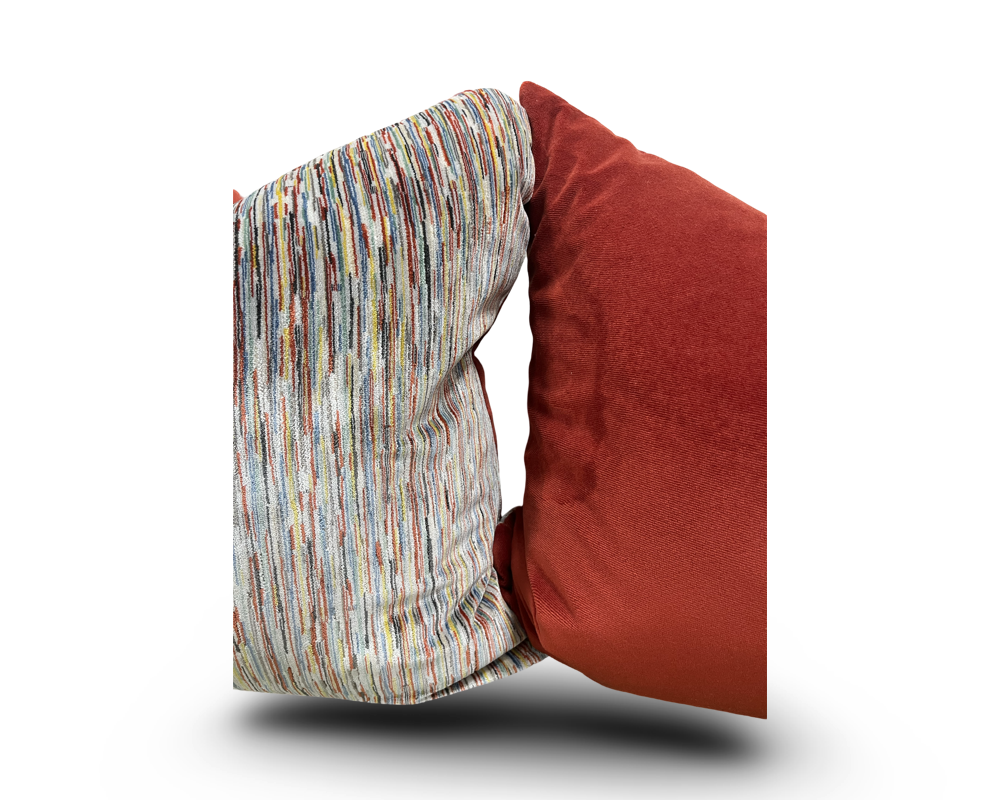 Giverny Palette 22x22" Knife Edge Decorative Pillow with Red Velvet Back