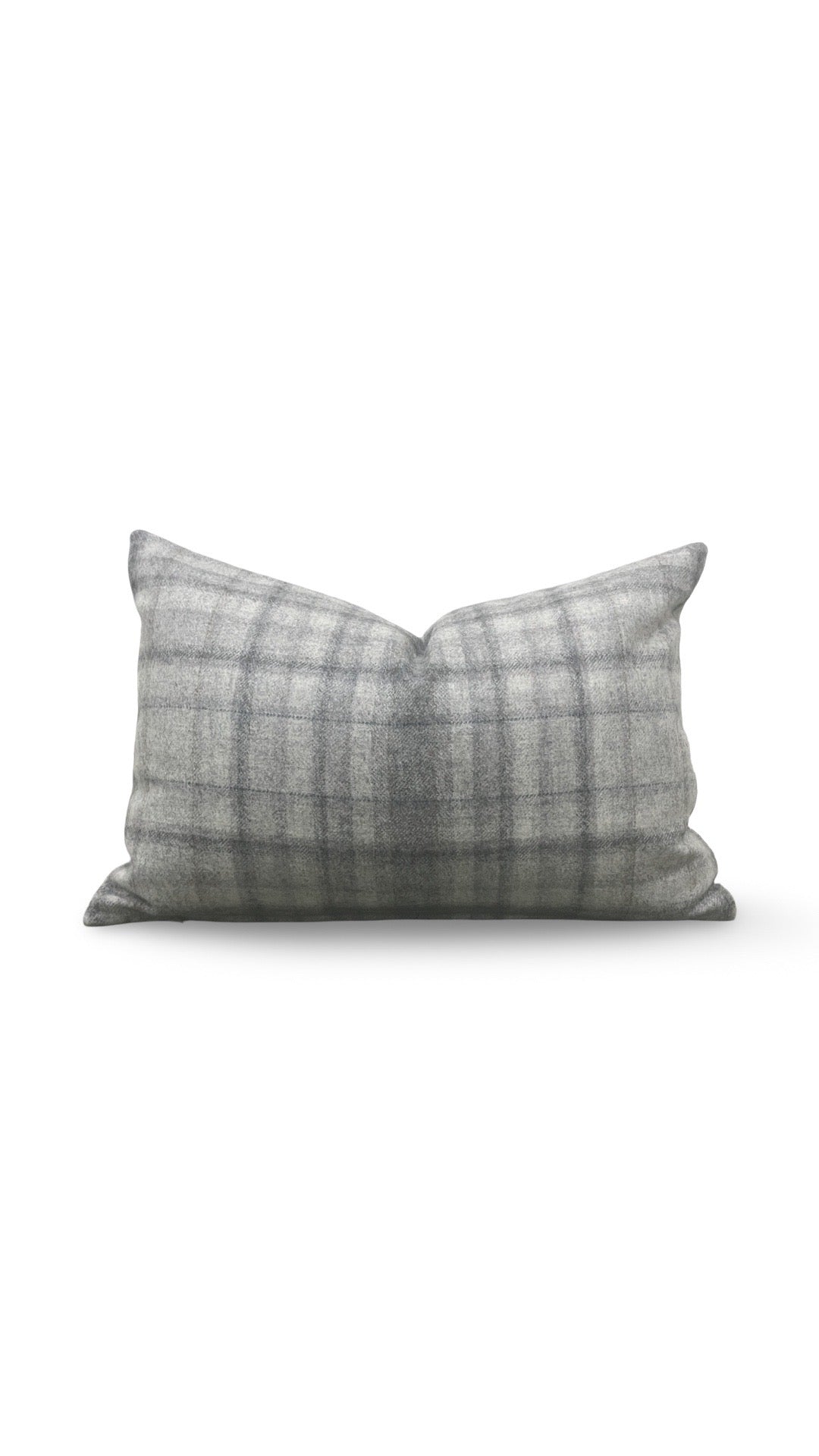 Plaid Lumbar Pillow Bronte Stately 12x18" Knife Edge Cover
