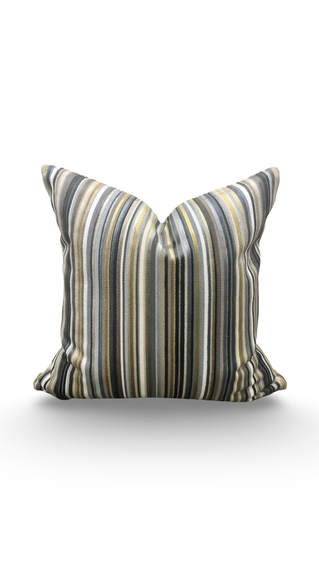 Parada Cumin Velvet Striped 18X18" Knife Edge Decorative Pillow