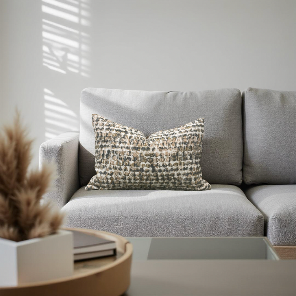 Designer Fabric Ezri Sorbet 12x18" Knife Edge Lumbar Pillow