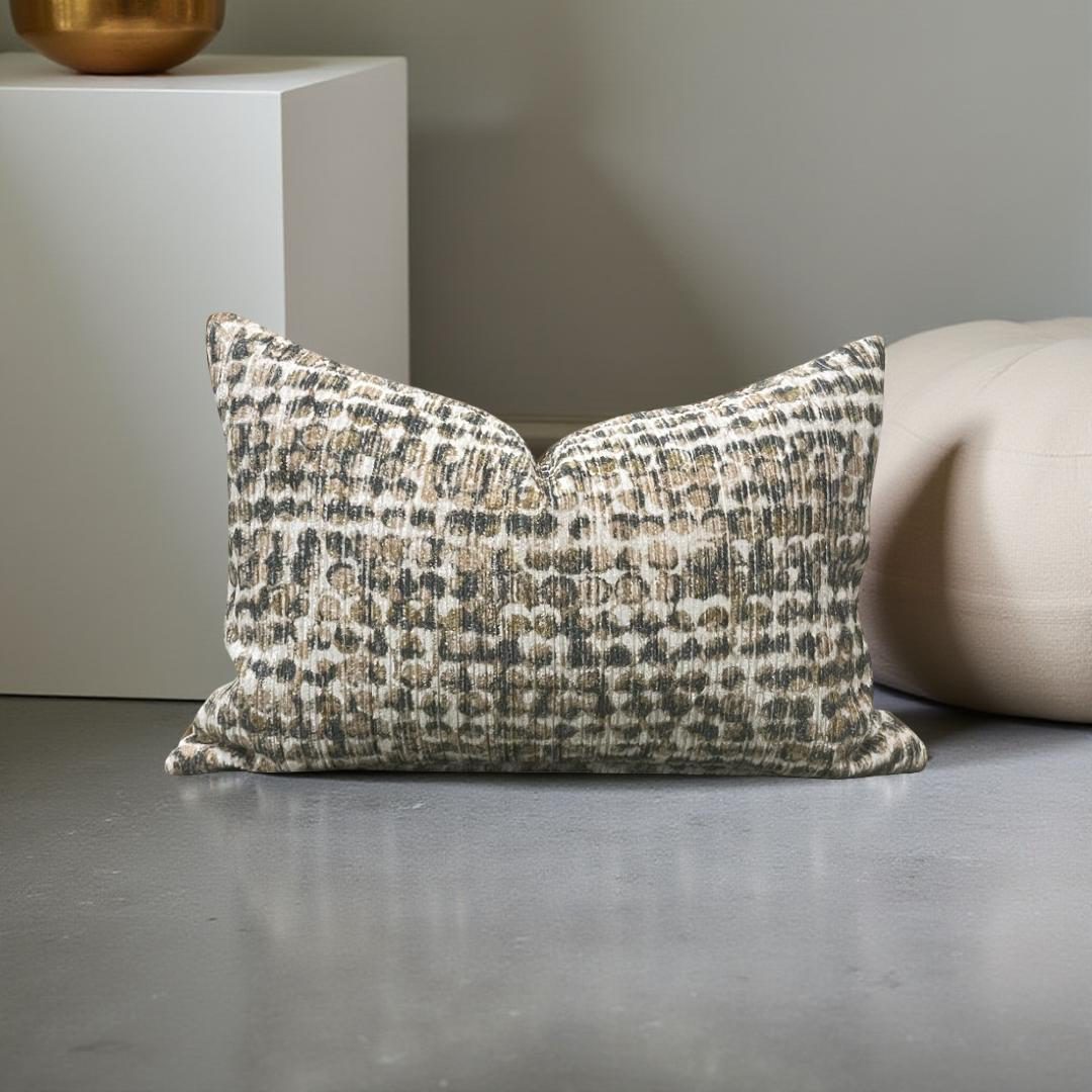 Designer Fabric Ezri Sorbet 12x18" Knife Edge Lumbar Pillow