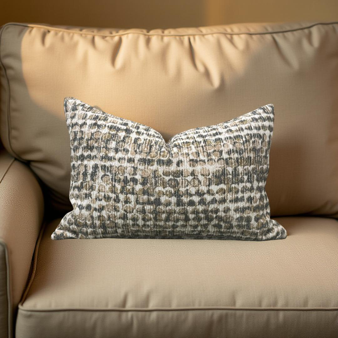 Designer Fabric Ezri Sorbet 12x18" Knife Edge Lumbar Pillow