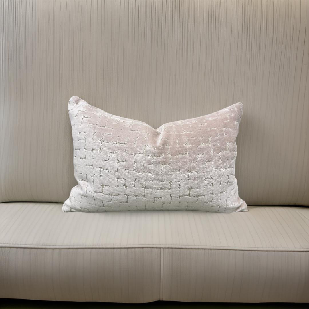 Designer Fabric Riom Fondant 12X18" Knife Edge Decorative Lumbar Pillow