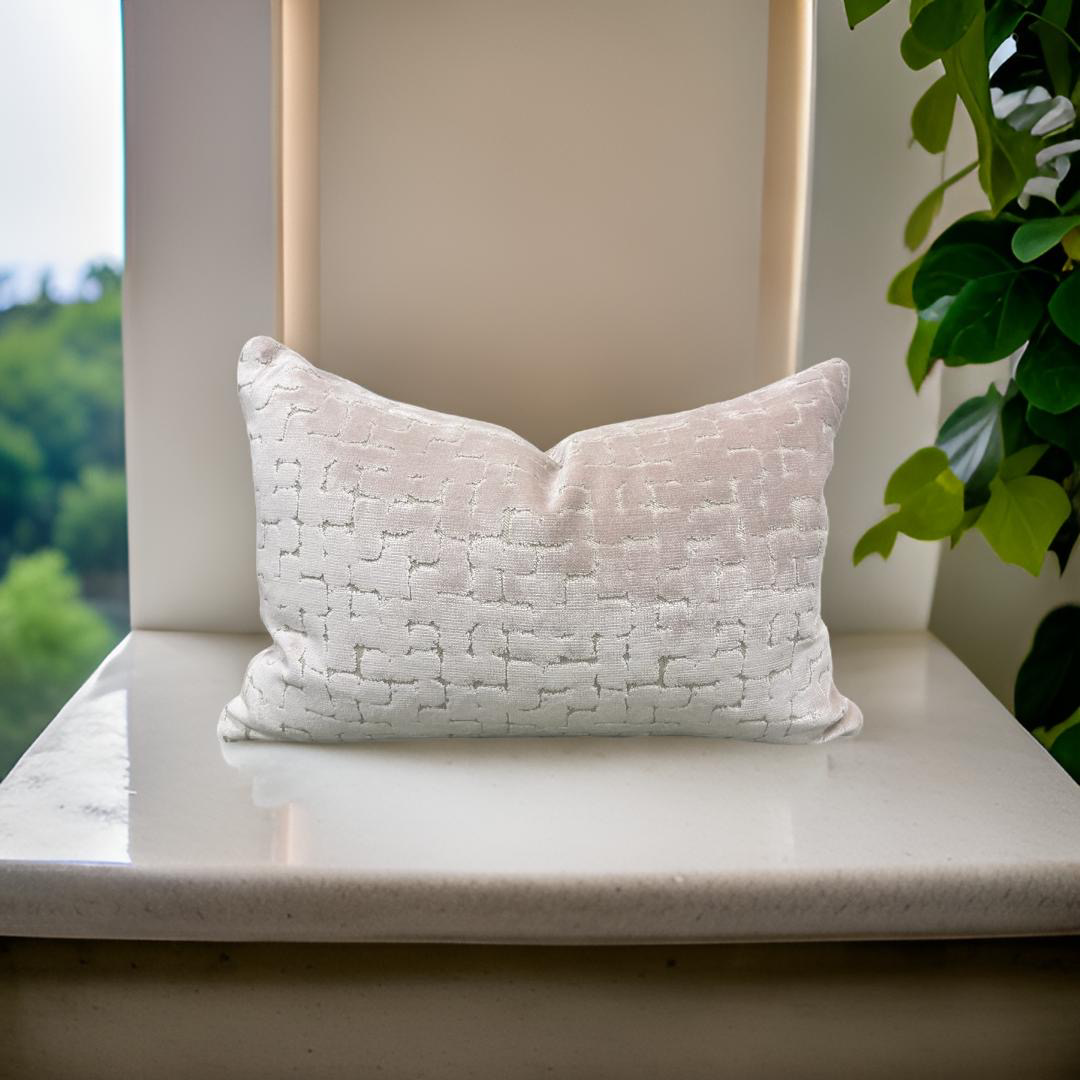 Designer Fabric Riom Fondant 12X18" Knife Edge Decorative Lumbar Pillow