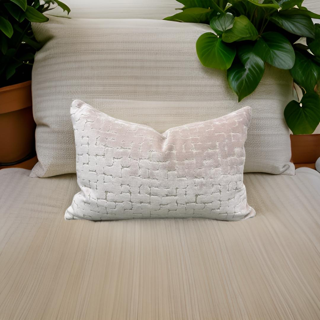 Designer Fabric Riom Fondant 12X18" Knife Edge Decorative Lumbar Pillow